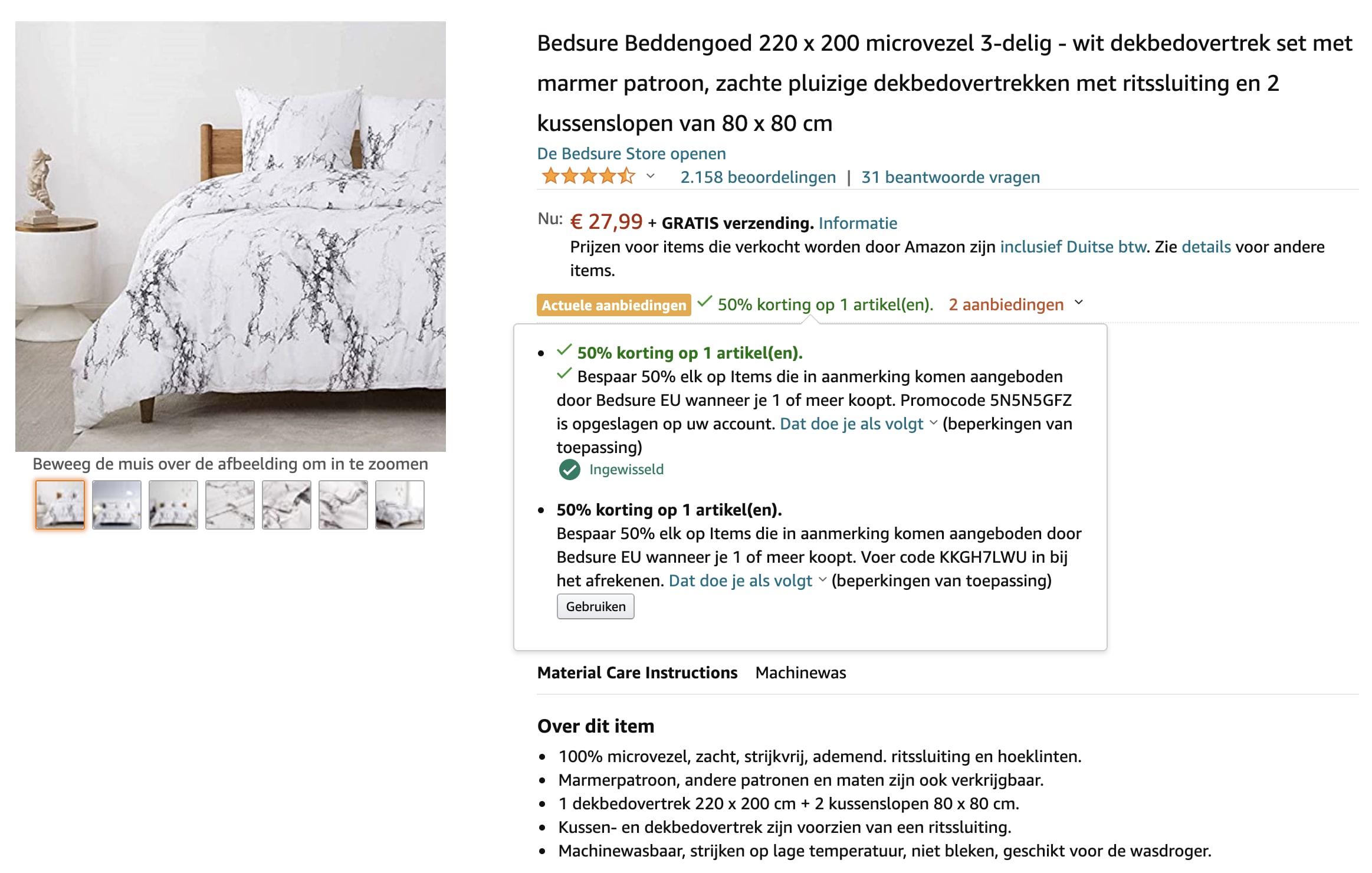 Dekbedovertrekken (microvezel) vanaf €7,49 per stuk Aanbiedingen Enlarged image