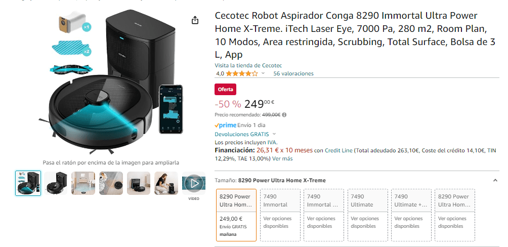 Robot Aspirador Conga 7490 Ultimate Home X-treme Cecotec con Ofertas en  Carrefour