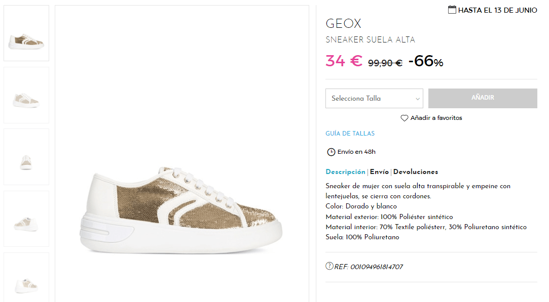 Drástico Extranjero películas Zapatillas Geox sneaker por 34€