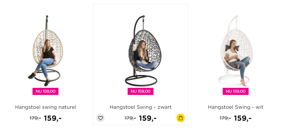Hangstoel Swing in diverse kleuren voor €159 Aanbiedingen Enlarged image
