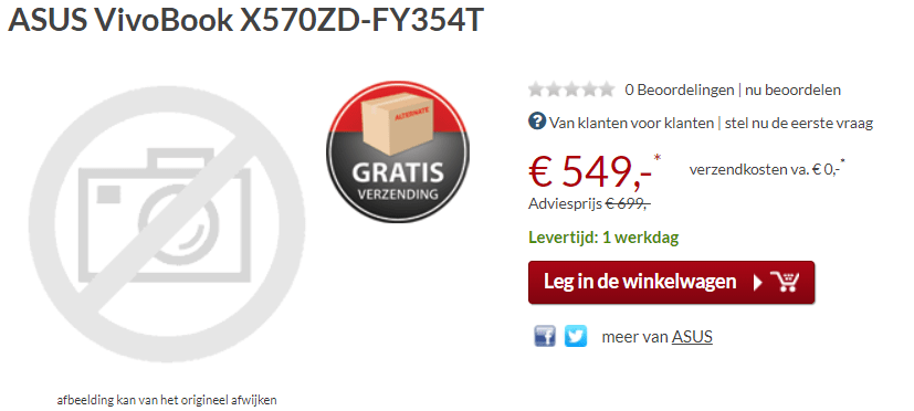 ASUS X570ZD-FY354T Zwart, Blauw Notebook 15,6 inch voor €549 Aanbiedingen Enlarged image