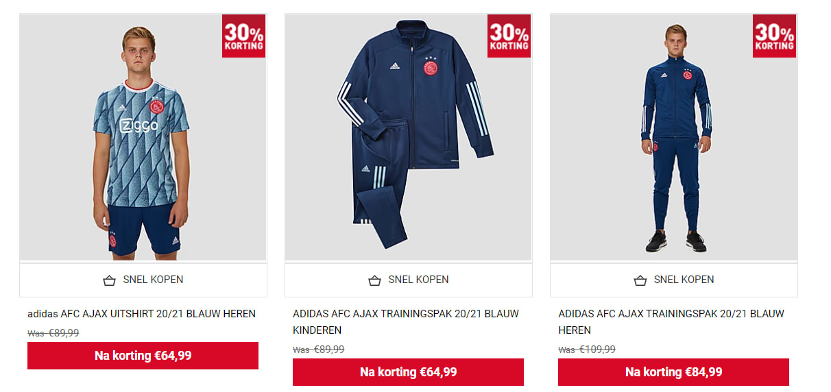 40% Korting op Ajax collectie van seizoen 20/21 Aanbiedingen Enlarged image