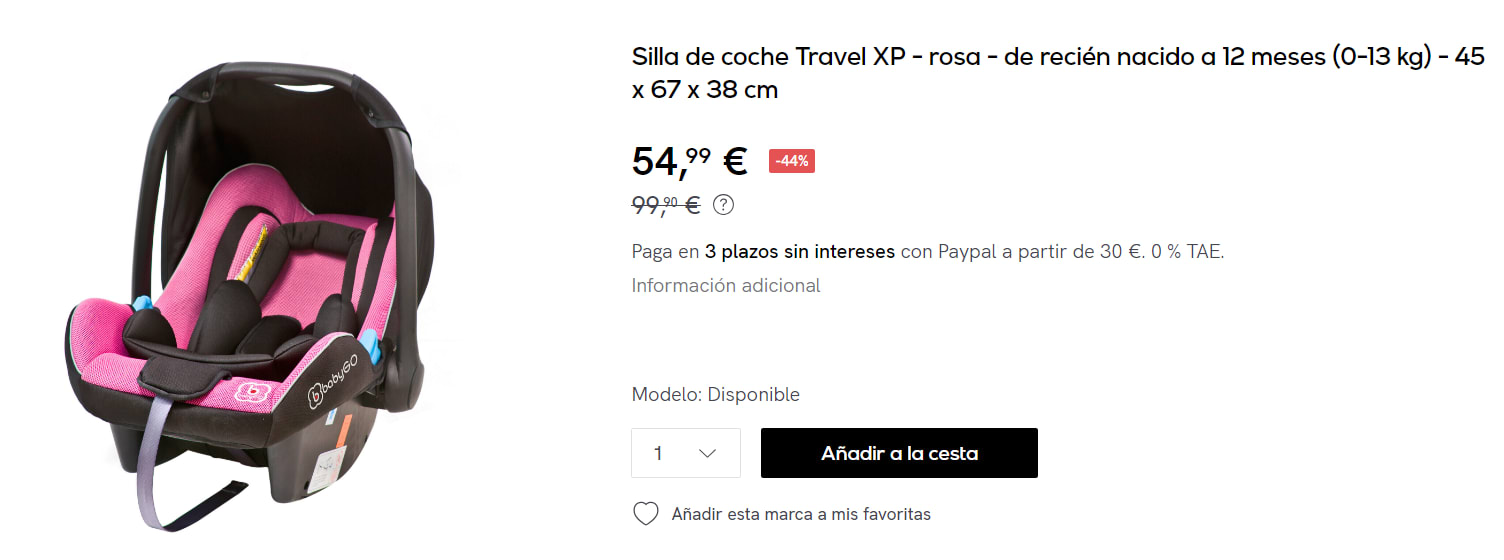 Silla coche de por Travel BabyGo XP