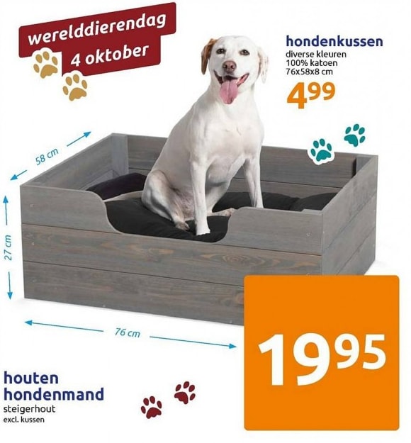 Houten hondenmand 76x58x27cm Aanbieding 🛍️ €19,95 laagst.nl