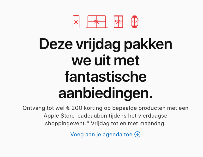 €200 Korting als cadeaubon bij Apple Aanbiedingen Enlarged image