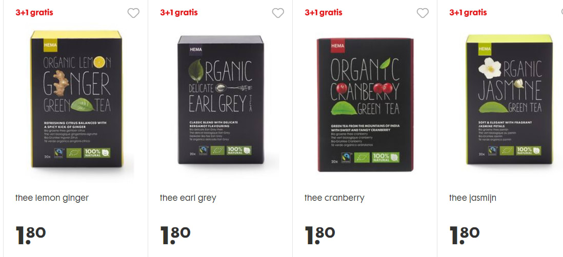 3+1 Gratis op alle HEMA Thee Aanbiedingen Enlarged image