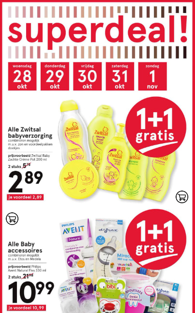 1+1 Gratis alle Zwitsal en baby artikelen Aanbiedingen Enlarged image