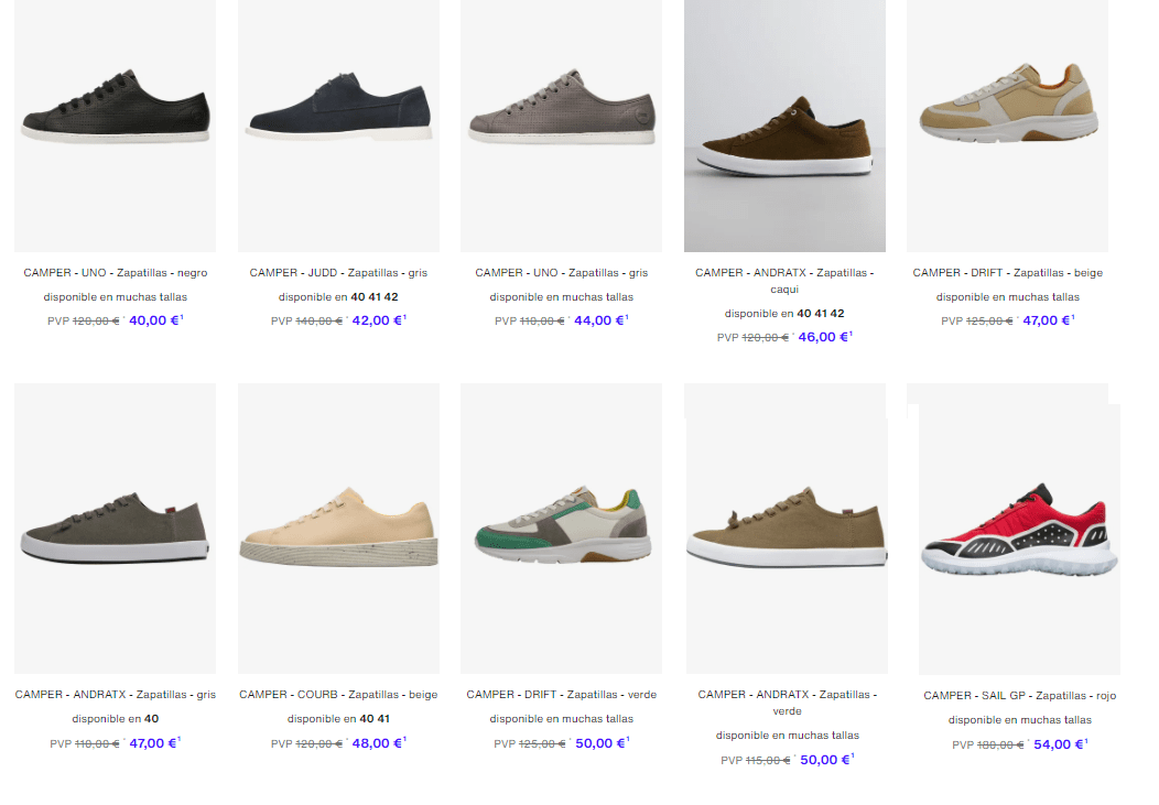 Zapatillas camper discount el corte ingles