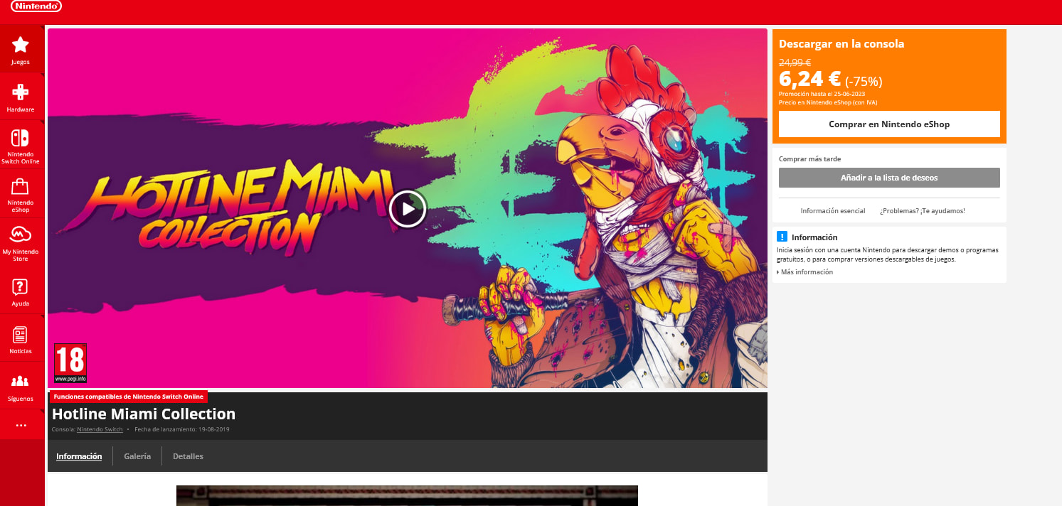 Hotline Miami Collection - Nintendo Switch Código Eshop