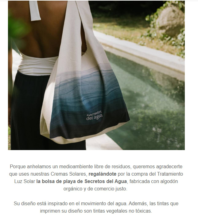 Bolsa de playa algodón orgánico - Secretos del Agua