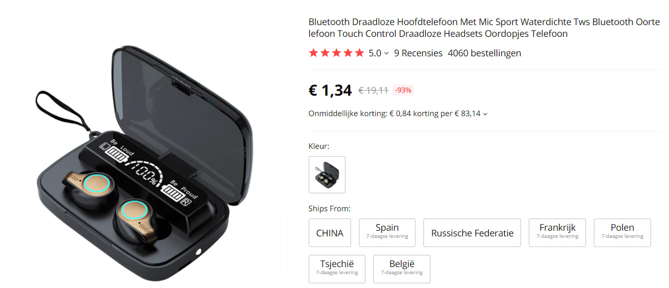 Bluetooth TWS Cuffie Touch Control Oordopjes voor €1,34 Aanbiedingen Enlarged image