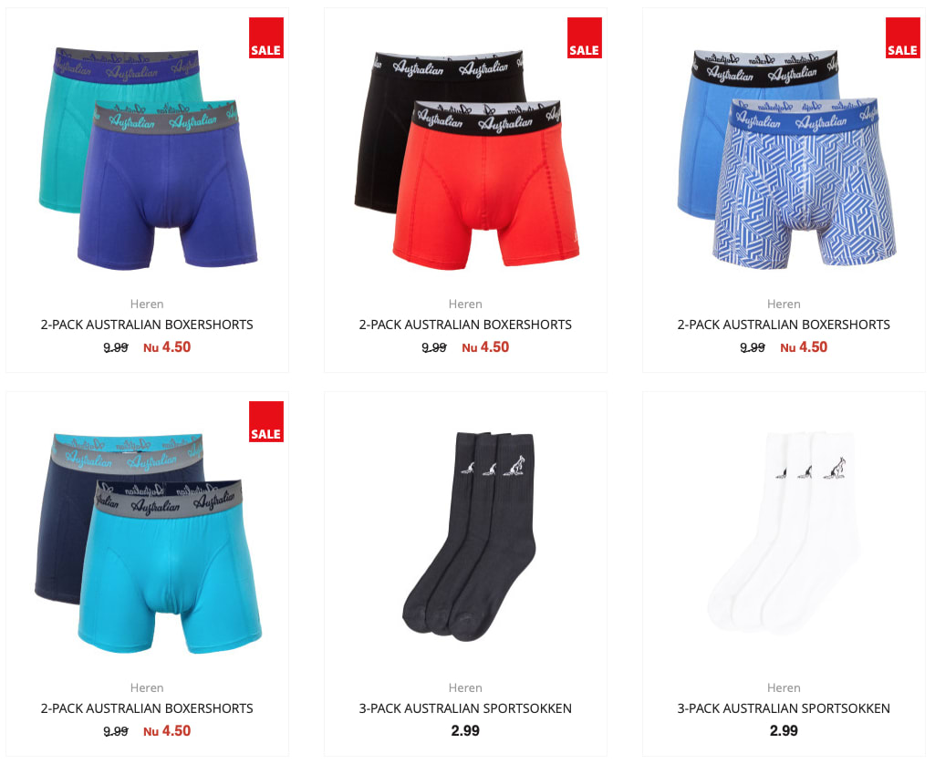 Australian onderbroeken 2-pack voor €4,05 door kortingscode Aanbiedingen Enlarged image