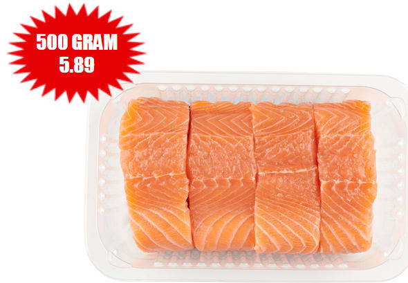 Halve kilo zalmfilet op huid voor €5,89 Aanbiedingen Enlarged image