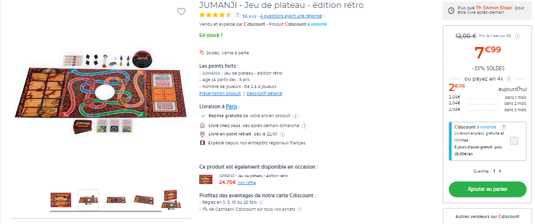 JEU JUMANJI RÉTRO - NOUVELLE ÉDITION