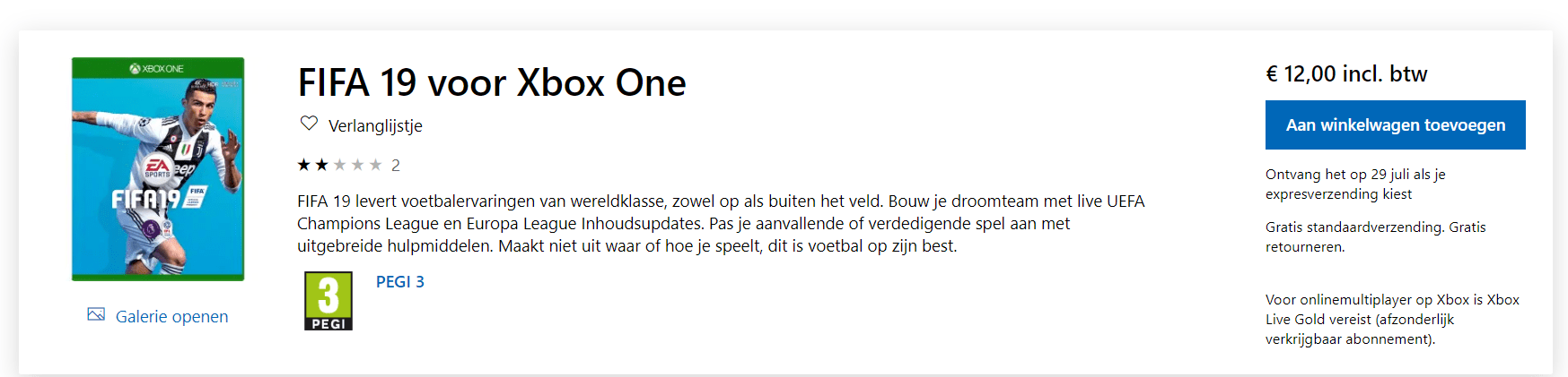FIFA 19 voor Xbox One voor €12 Aanbiedingen Enlarged image