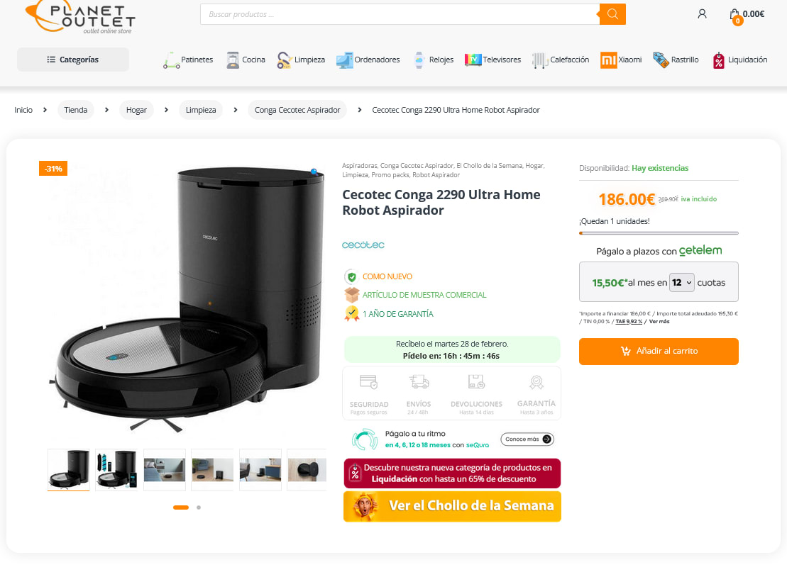 ROBOT ASPIRADOR CECOTEC CONGA 2290 ULTRA HOME