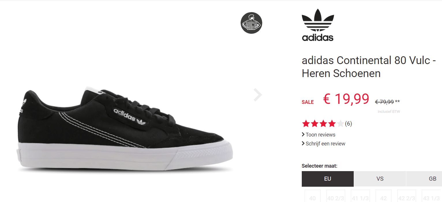 Adidas Continental Vulc Heren (Mt 48) voor €19,99 Aanbiedingen Enlarged image