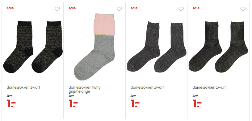 Diverse damessokken voor €1 Aanbiedingen Enlarged image