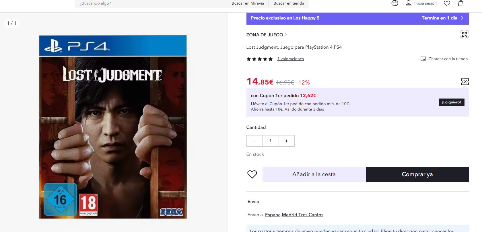 Juego Playstation 4 Judgment (nuevo)