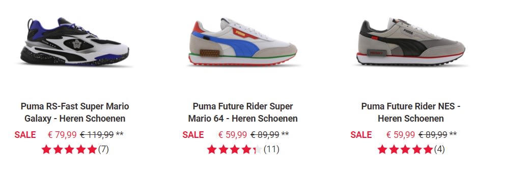 Diverse Puma x Super Mario sneakers vanaf €59,99 Aanbiedingen Enlarged image