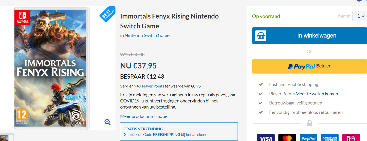 Immortals Fenyx Rising - Switch voor €37,95 Aanbiedingen Enlarged image