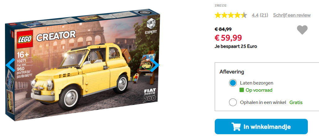 Lego Fiat 500 10271 voor €59,99 Aanbiedingen Enlarged image