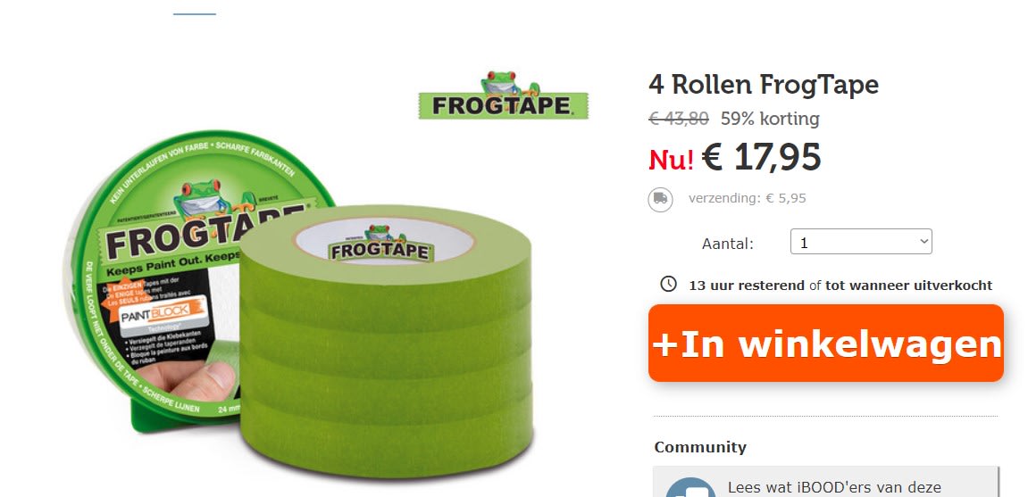 4 Rollen FrogTape voor €17,95 Aanbiedingen Enlarged image