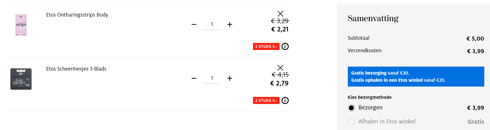 Etos Ontharings en scheerproducten 2 voor €5 Aanbiedingen Enlarged image