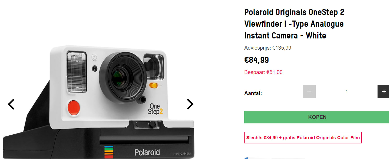 Polaroid Originals OneStep 2 Viewfinder I White voor €84,99 Aanbiedingen Enlarged image