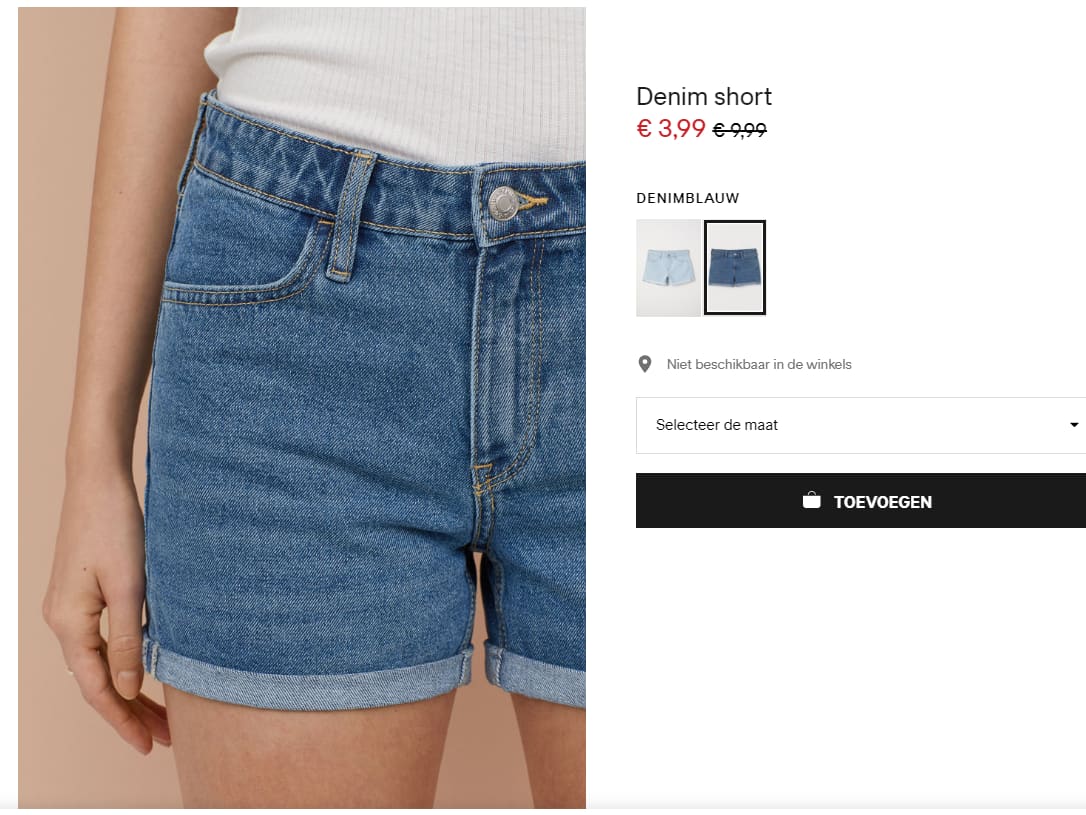Denim Denimblauw short voor €3,99 bij H&M Aanbiedingen Enlarged image
