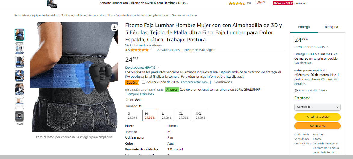 Faja Lumbar - Unisex