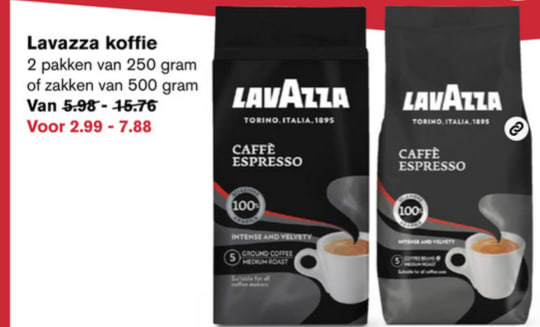1+1 Gratis op Lavazza Koffiebonen bij Hoogvliet Aanbiedingen Enlarged image