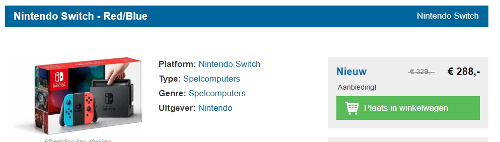 Nintendo Switch met Switch Rood en Blauw Joy‑Con voor €288 Aanbiedingen Enlarged image
