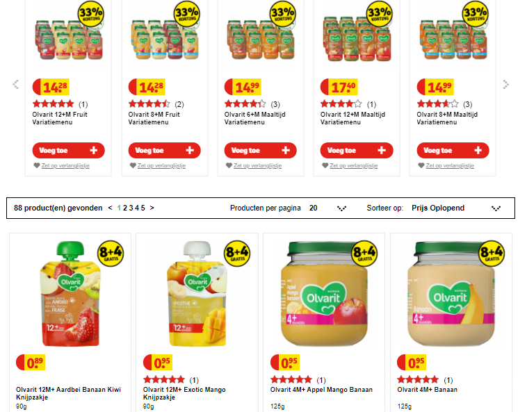 8+4 Gratis op alle Olvarit potjes Aanbiedingen Enlarged image