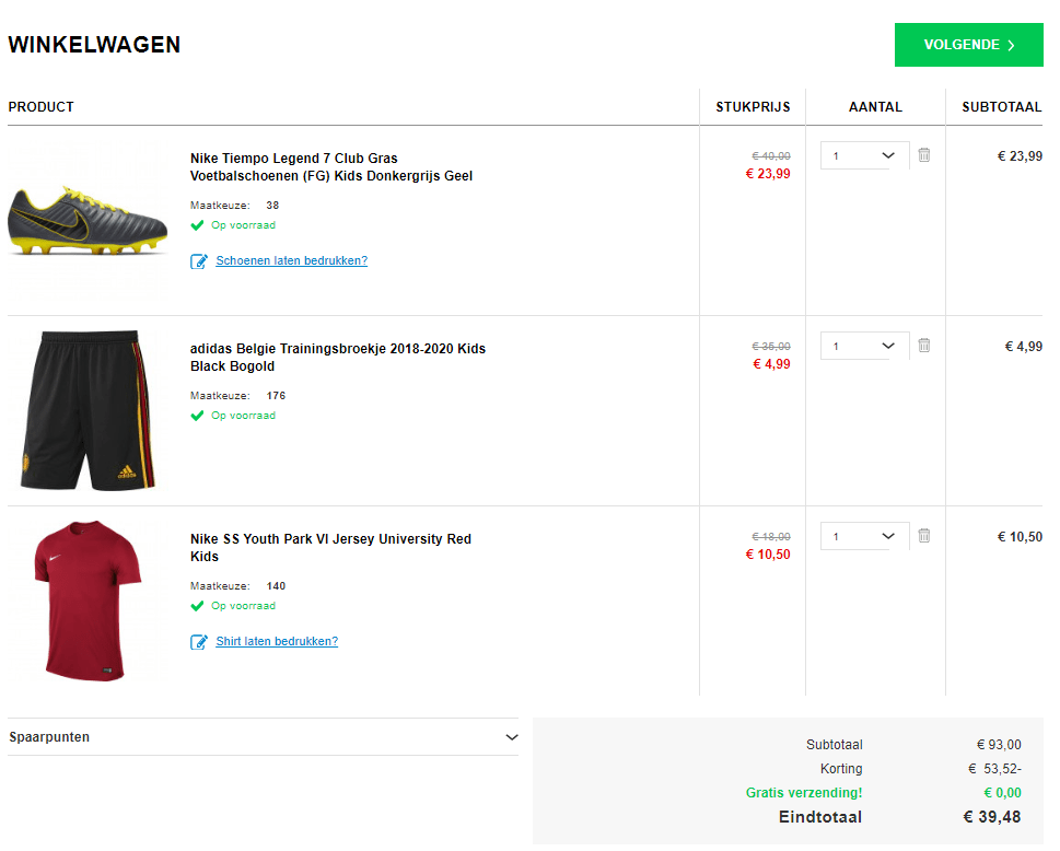 85% Korting + 15% Extra Korting door kortingscode bij Voetbalshop Aanbiedingen Enlarged image