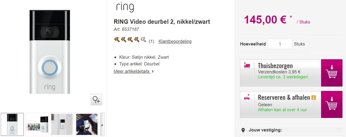 Ring Video Deurbel 2 voor €145 Aanbiedingen Enlarged image