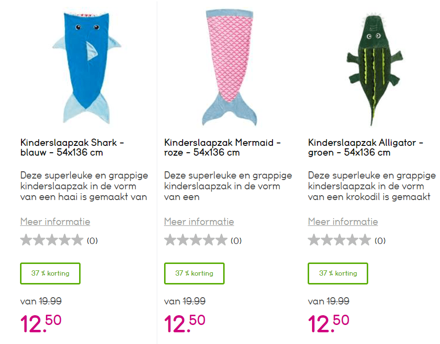 Diverse kinder slaapzakken voor €12,50 Aanbiedingen Enlarged image