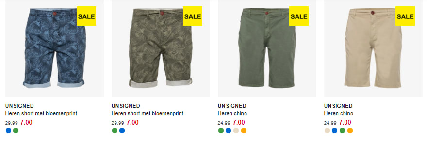 Diverse heren korte broeken voor €7 Aanbiedingen Enlarged image