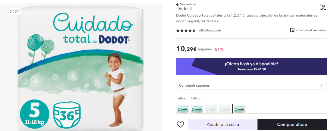 Chollo Miravia! Pañales Dodot Cuidado Total, 9€ - Blog de Chollos