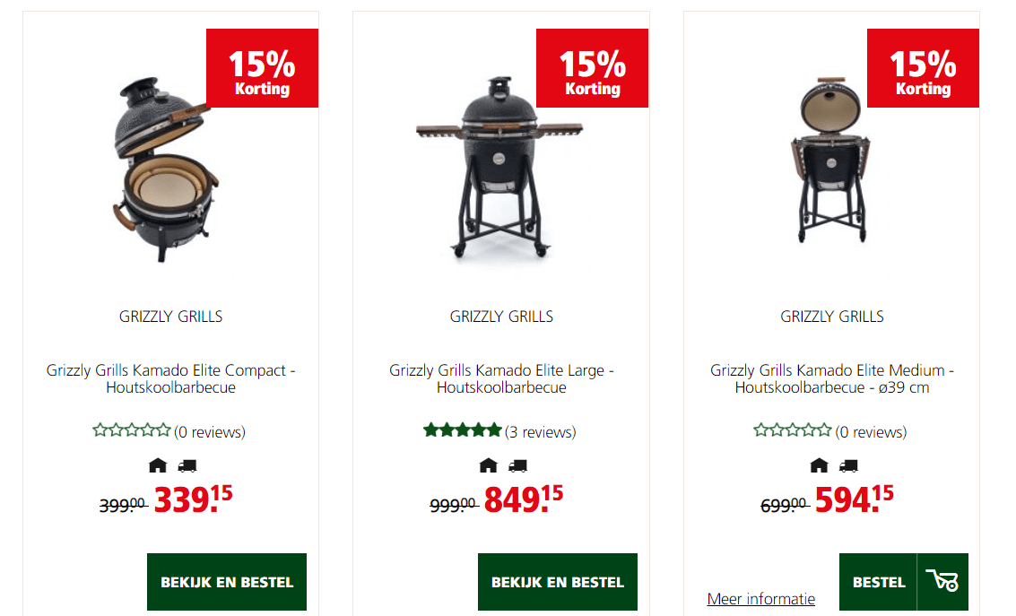 15% Korting op diverse Grizzly Grills Kamado Barbecues Aanbiedingen Enlarged image
