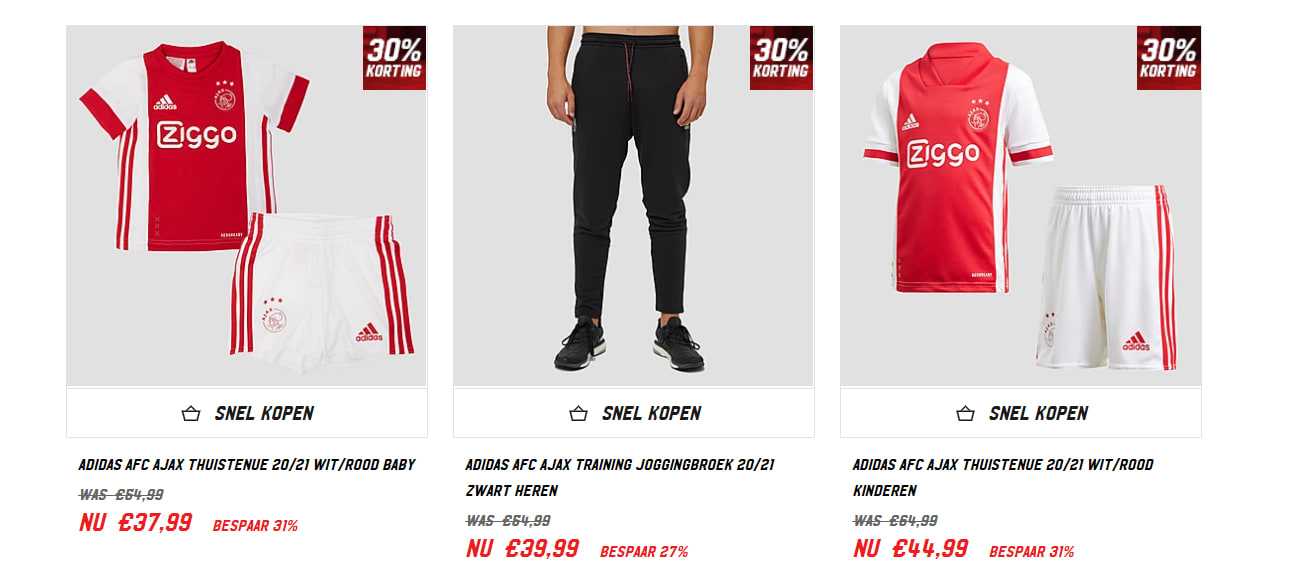40% Korting op Ajax collectie van seizoen 20/21 Aanbiedingen Enlarged image