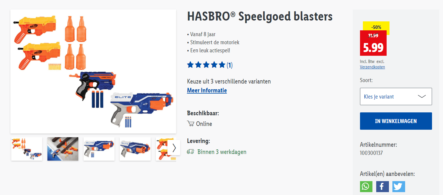 Hasbro Speelgoed blasters voor €5,99 Aanbiedingen Enlarged image