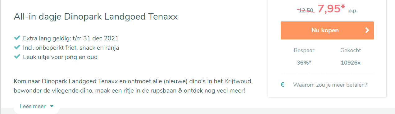 All-in dagje Dinopark Landgoed Tenaxx voor €7,95 Aanbiedingen Enlarged image