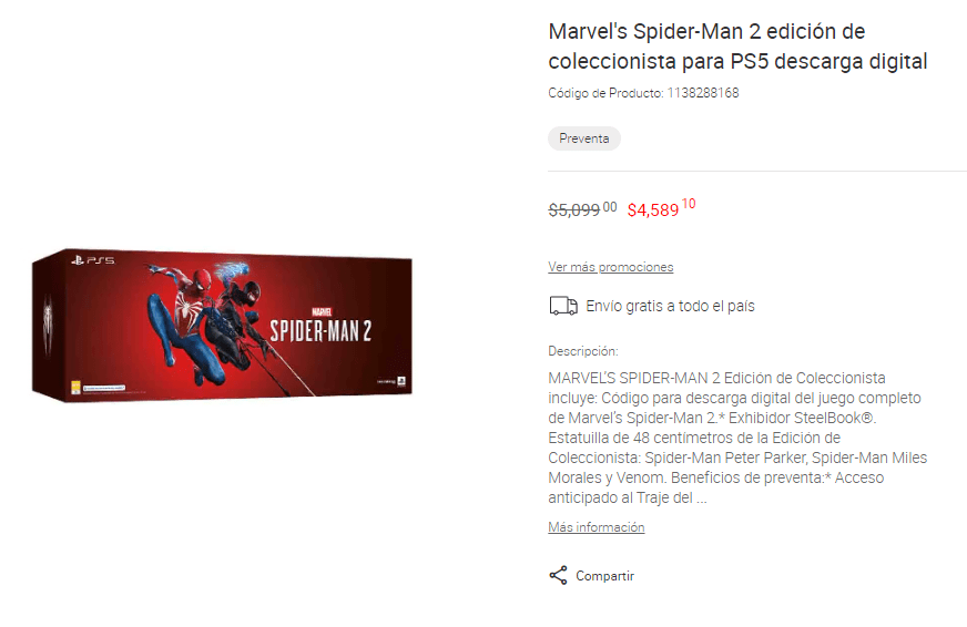 PS5 MARVEL'S SPIDER-MAN 2 Edición de Coleccionista