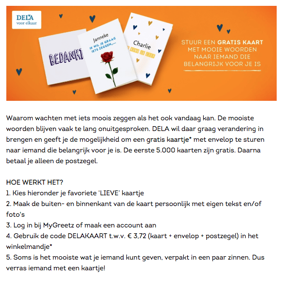 Greetz Kortingscode: Gratis kaartje incl. postzegel Aanbiedingen Enlarged image