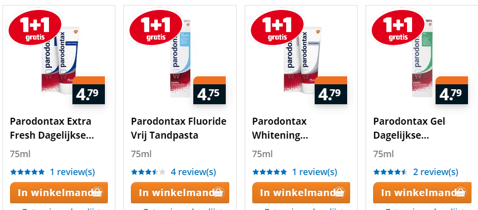1+1 Gratis op alle Paradontax tandpasta's Aanbiedingen Enlarged image