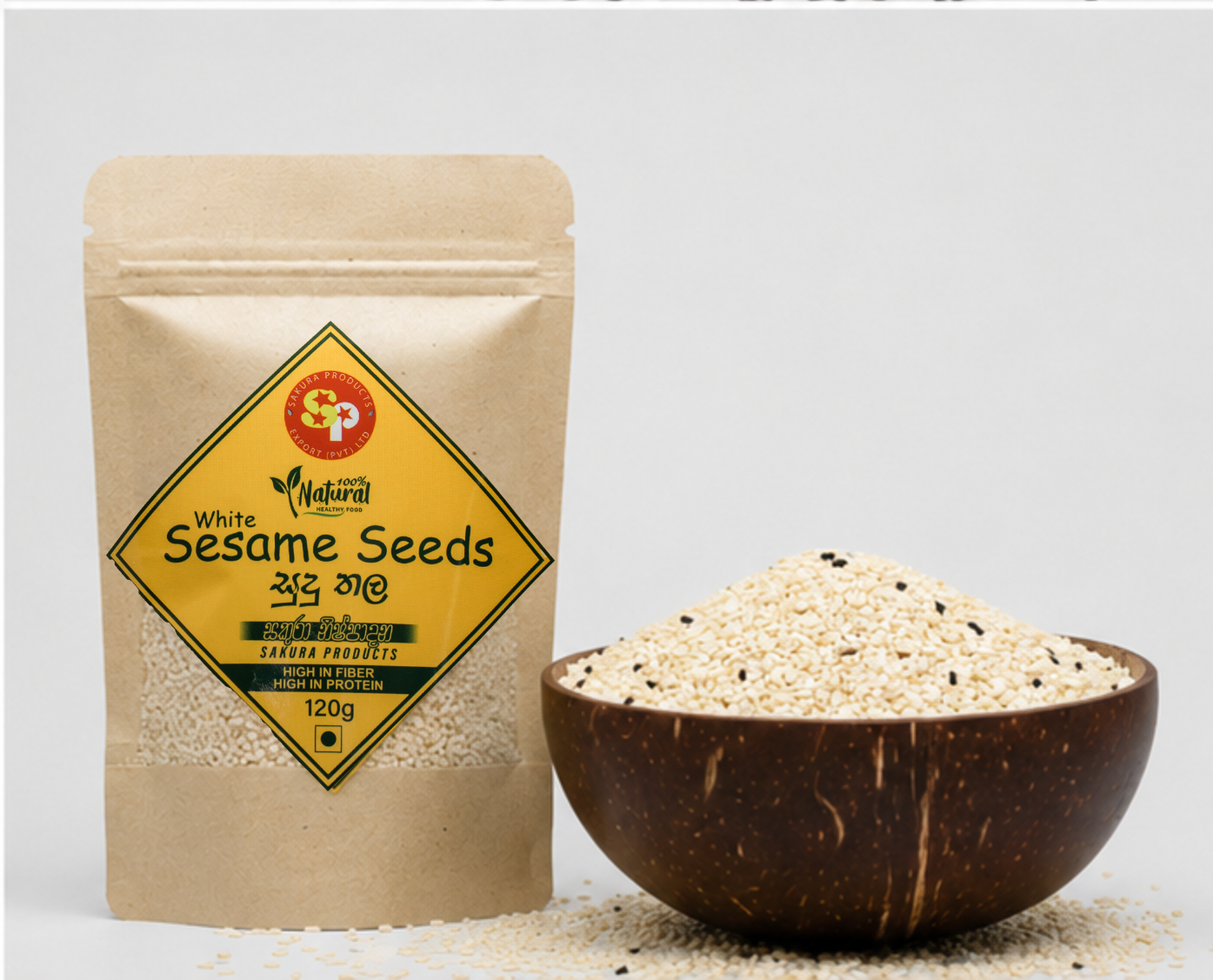 Raw White Sesame Seeds 120g | Sakura Products 