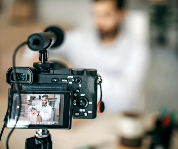 Influencer creating video content for a brand campaign