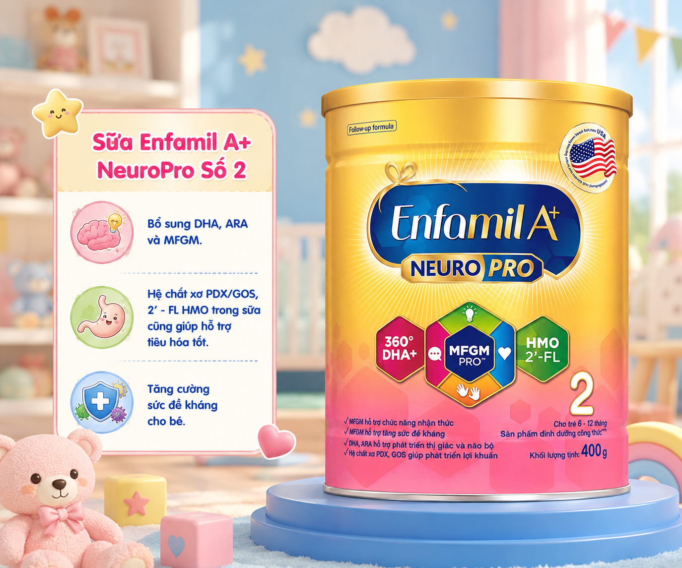 sua enfamil a neuropro so 2 cho tre tu 6 12 thang