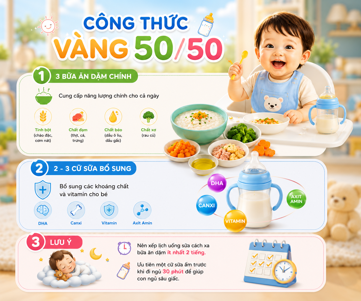 cong thuc ket hop an dam va bo sung sua